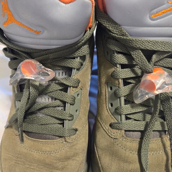 Jordan 5 Retro “Olive” 2024 Army Olive Solar Orange Suede Mens Sz 10.5 - Picture 6 of 11